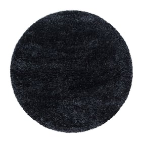 Rond Hoogpolig vloerkleed - Blushy Zwart/Gemêleerd