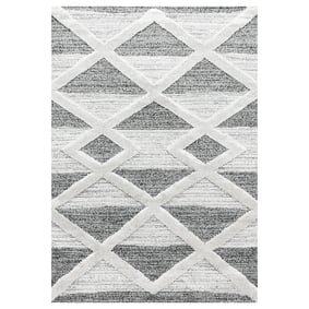 Scandinavisch vloerkleed - Pitea Lines Grijs/Creme - sfeer