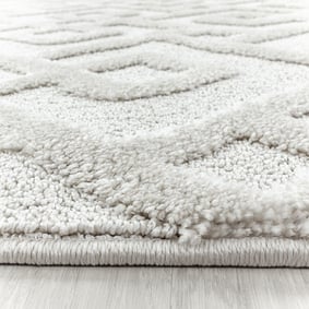 Rond scandinavisch vloerkleed - Pitea Pattern Creme - sfeer