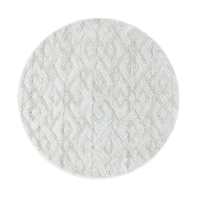 Rond scandinavisch vloerkleed - Pitea Pattern Creme