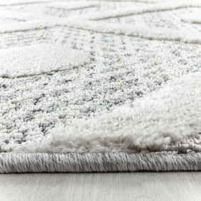 Rond scandinavisch vloerkleed - Pitea Ethno Creme/Grijs - sfeer