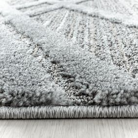 Rond scandinavisch vloerkleed - Pitea Double Grijs - sfeer