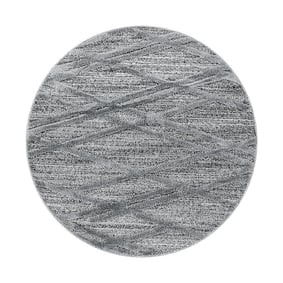 Rond scandinavisch vloerkleed - Pitea Double Grijs