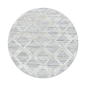 Rond scandinavisch vloerkleed - Pitea Diamond Grijs