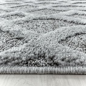 Rond scandinavisch vloerkleed - Pitea Tile Grijs - sfeer