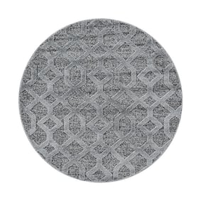 Rond scandinavisch vloerkleed - Pitea Tile Grijs