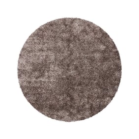 Rond hoogpolig vloerkleed - Snuggy Taupe - product