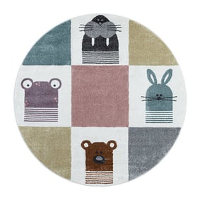 Rond kindervloerkleed - Fleurtje Dieren Multicolor