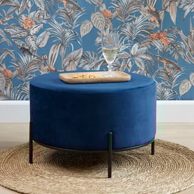 Velvet Poef - Jolie Blauw