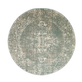 Rond vintage vloerkleed - Spring Ethnic Groen/Creme - product