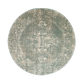 Rond vintage vloerkleed - Spring Ethnic Groen/Creme - sfeer