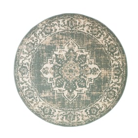 Rond vintage vloerkleed - Spring Medaillon Groen/Creme - sfeer