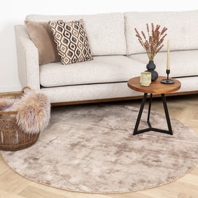 Rond viscose vloerkleed - Pearl Taupe