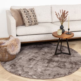 Rond viscose vloerkleed - Pearl Grijs