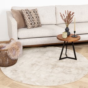 Rond viscose vloerkleed - Pearl Crème