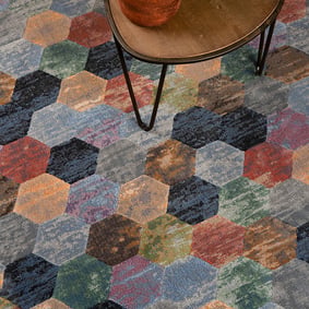 Rond modern vloerkleed - Amado Multicolor 2626 - sfeer