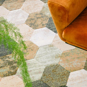 Rond modern vloerkleed - Amado Groen 6444 - sfeer