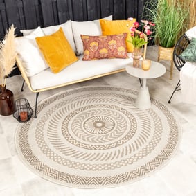 Rond jute buitenkleed - Nomad Aztec Creme