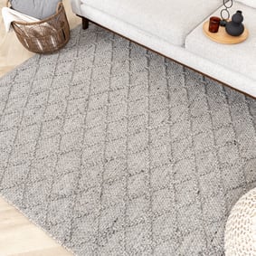 Wol gevlochten vloerkleed - Knit Grijs