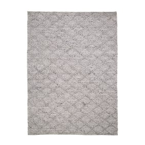 Wol gevlochten vloerkleed - Knit Grijs - sfeer