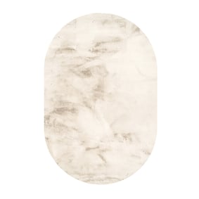 Ovaal hoogpolig vloerkleed - Comfy Supreme Creme - sfeer