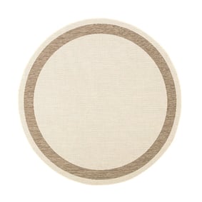 Rond jute buitenkleed - Nomad Edge Creme - sfeer