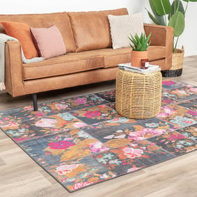 Patchwork Rozenkelim vloerkleed - Rosa Pink 