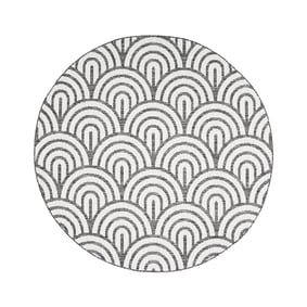 Rond buitenkleed - Summer Arch Grijs - sfeer