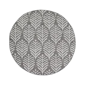 Rond buitenkleed - Summer Leaves Grijs - product