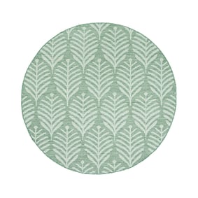 Rond buitenkleed - Summer Leaves Groen - sfeer