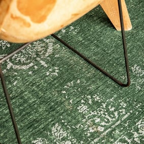 Vintage vloerkleed - Fading World Medaillon Groen 9146