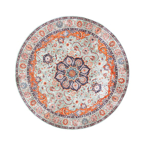 Rond vintage vloerkleed - Imagine Medaillon Groen - sfeer