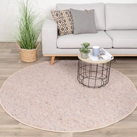 Rond wollen vloerkleed - Feline Pastel