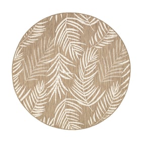 Rond buitenkleed - Malta Leaves Naturel - sfeer