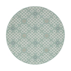 Rond modern buitenkleed - Playa Geo Groen - sfeer