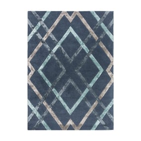 Geometrisch vloerkleed - Archeo Trellis Blauw - product