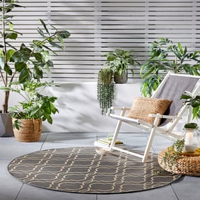 Rond buitenkleed - Floreno Milan Antraciet/Beige