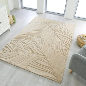 Modern vloerkleed - Solacio Leaves Beige