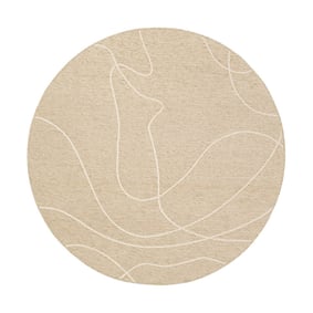 Rond modern buitenkleed - Porto Lines Creme - product