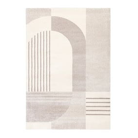 Hoogpolig vloerkleed - Serene Shapes Creme - sfeer