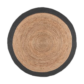 Jute vloerkleed - Fair Rond Naturel/Zwart - sfeer