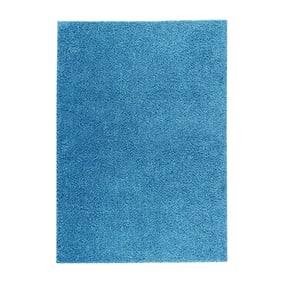 Hoogpolig vloerkleed - Solid Turquoise - sfeer
