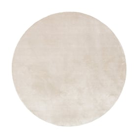 Rond wasbaar viscose vloerkleed - Vive Creme - sfeer