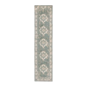 Vintage loper - Spring Medaillon Groen/Creme - sfeer