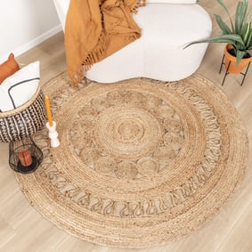 Jute vloerkleed - Fair Rond Rotan Naturel