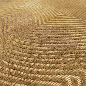 Rond modern vloerkleed - Meditation Coral 9226 Okergeel - sfeer