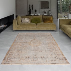 Vintage vloerkleed - Fading World Medaillon Oranje 9067