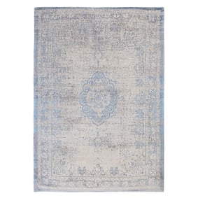 Vintage vloerkleed - Fading World Medaillon Blauw 9065 - sfeer