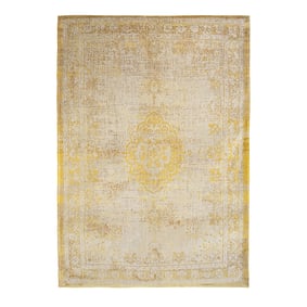 Vintage vloerkleed - Fading World Medaillon Geel 9062 - sfeer
