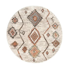 Rond hoogpolig vloerkleed - Blend Aztec Terra - product